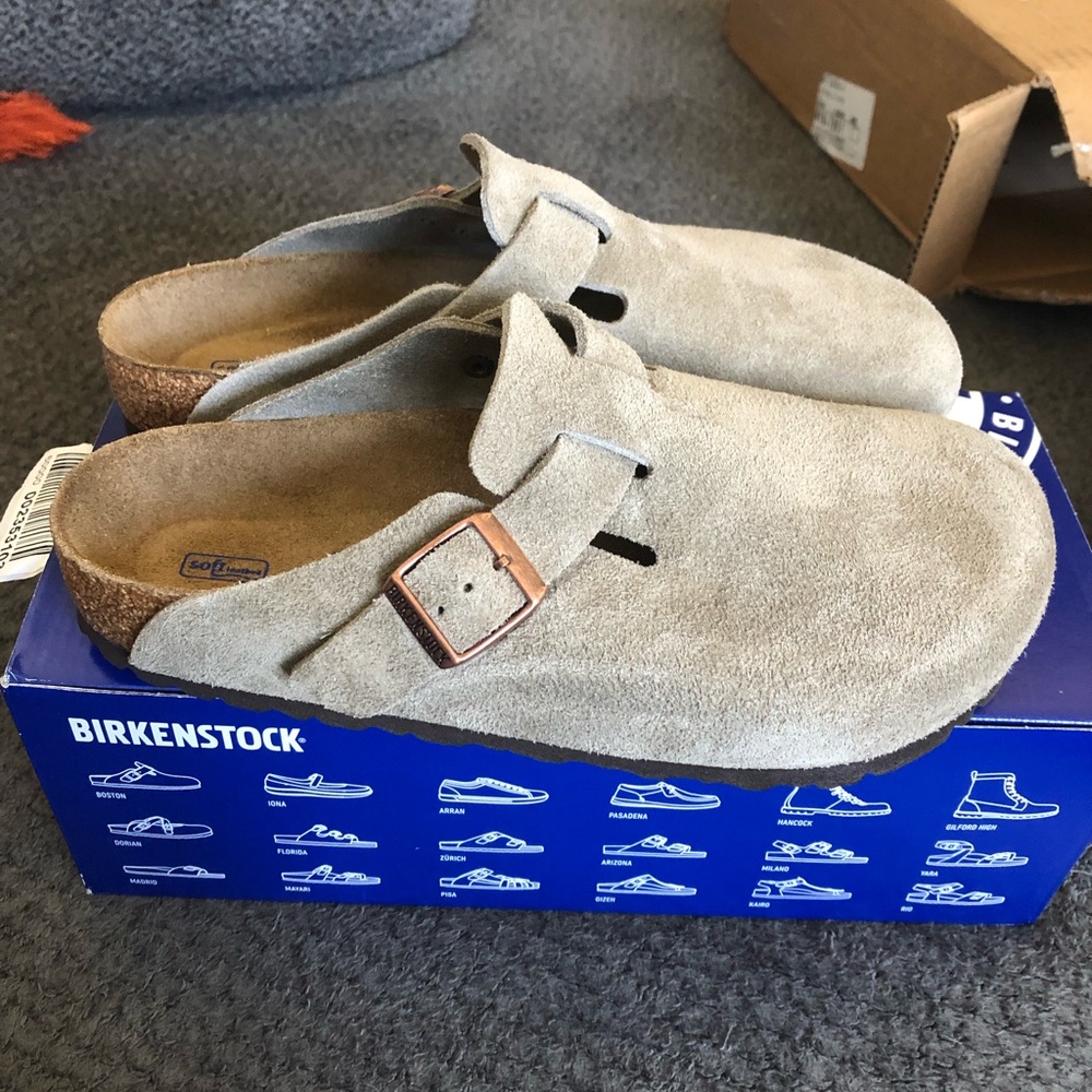 Birkenstock Boston Taupe Suede
